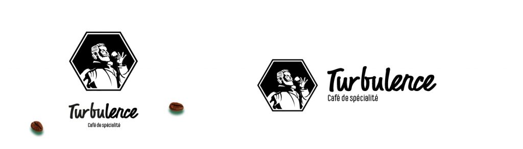 Logo noir fond blanc du café de spécialité Turbulence.
