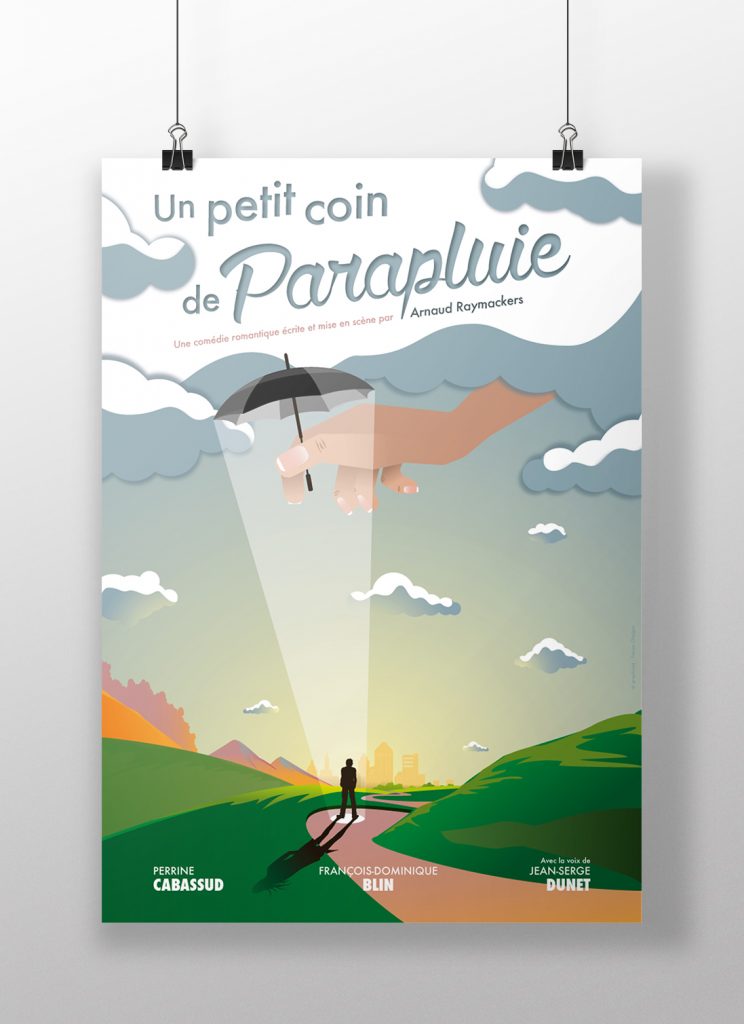 Création affiche théâtre de boulevard "Un Petit Coin de Parapluie".