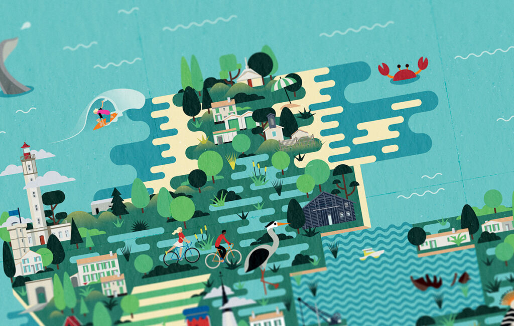 Zoom sur l'illustration des Portes en Ré et ses environs.